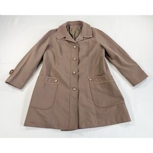 Vintage‎ 1970s Forecaster Of Boston Rain Trench Coat Muave Women's L 13/14